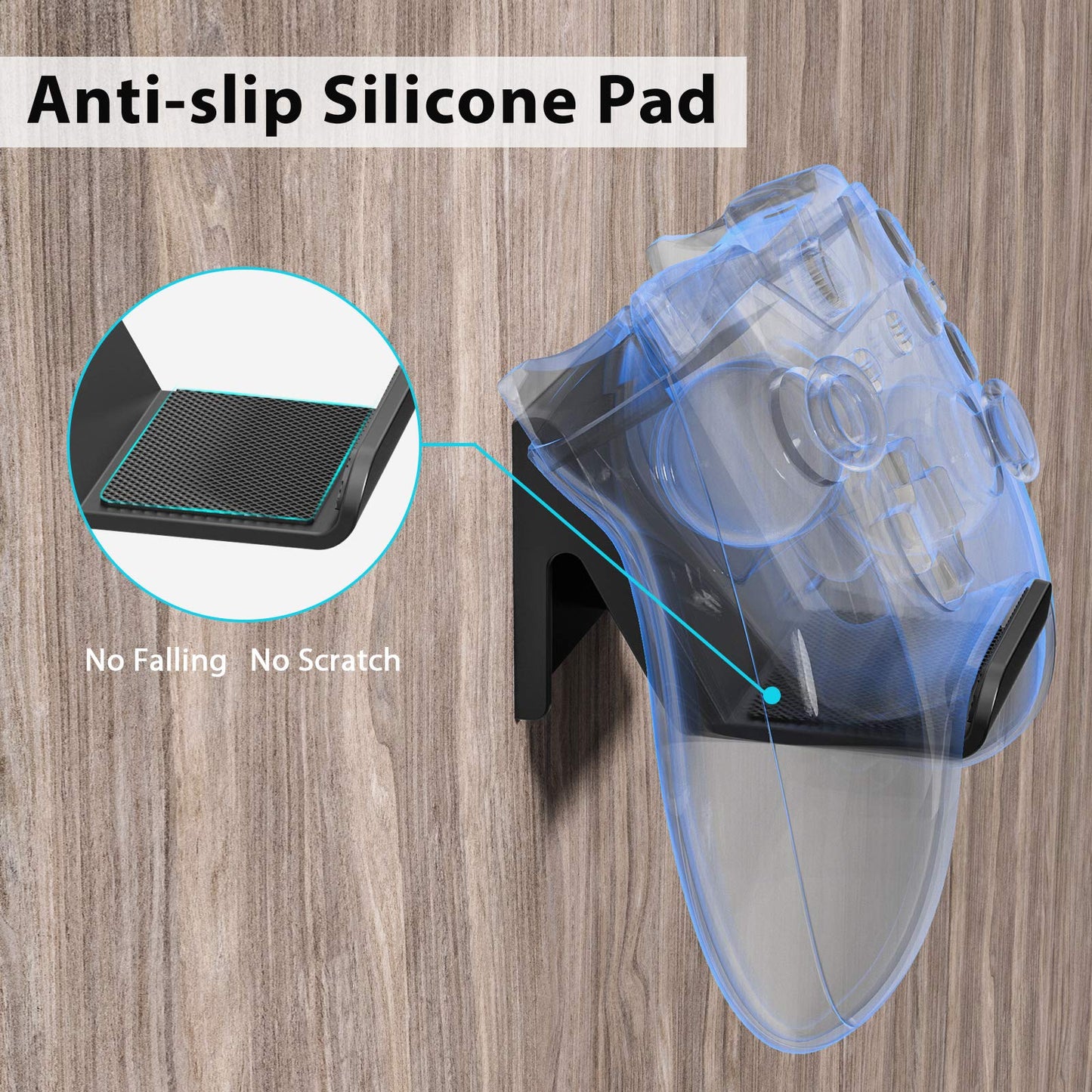 6amLifestyle Controller Holder Stand - 2 Pack with Anti-Slip Pads for PS5, PS4, Xbox One, Switch Pro - Universal Wall Mount Accessories