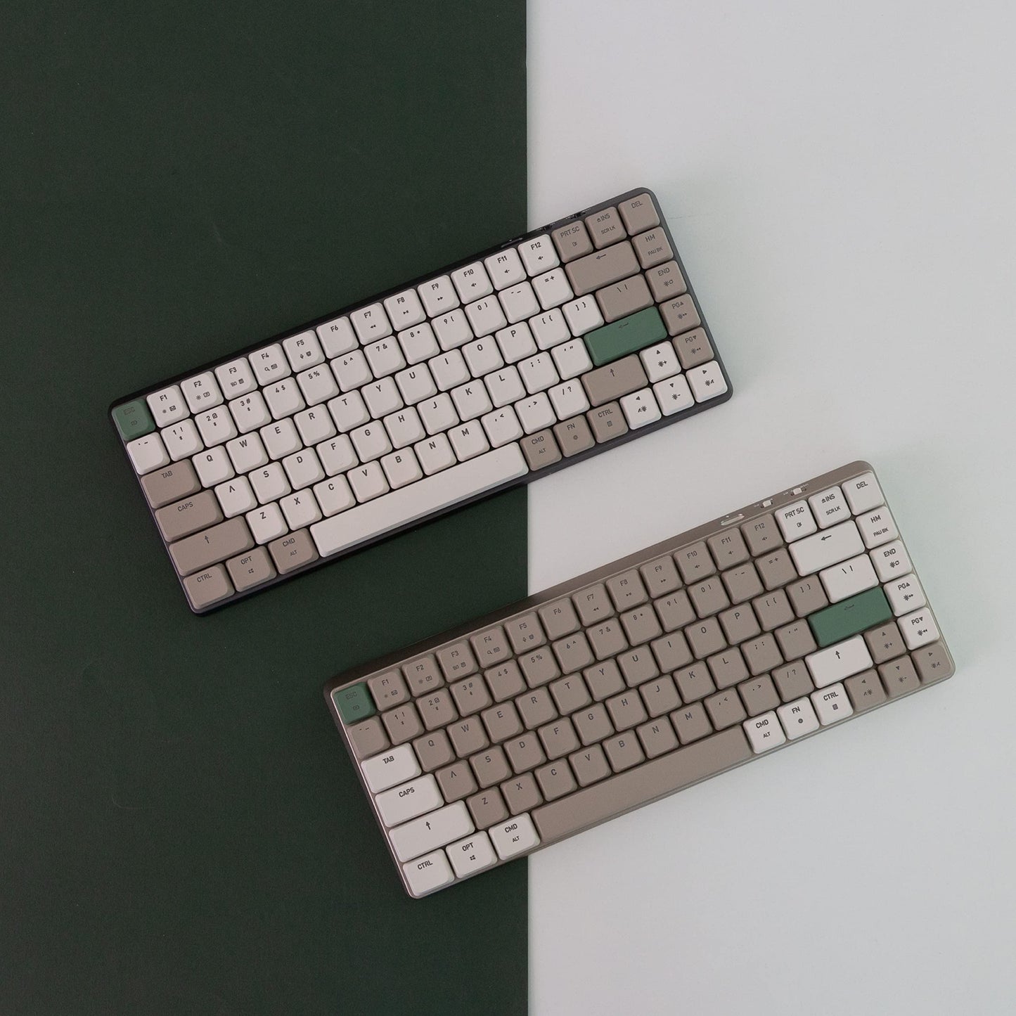 Azio Cascade Slim Mechanical Keyboard, 75% Layout, RGB Backlit, Gateron Brown Switches, Wired/Bluetooth, Forest Light