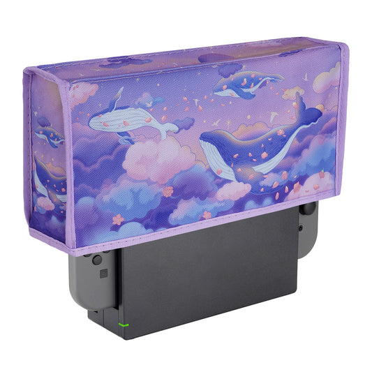 PlayVital Nylon Dust Cover  Soft Neat Lining Dust Guard  Anti Scratch Waterproof Cover Sleeve for Nintendo Switch & Switch OLED Charging Dock - Whale in Dream