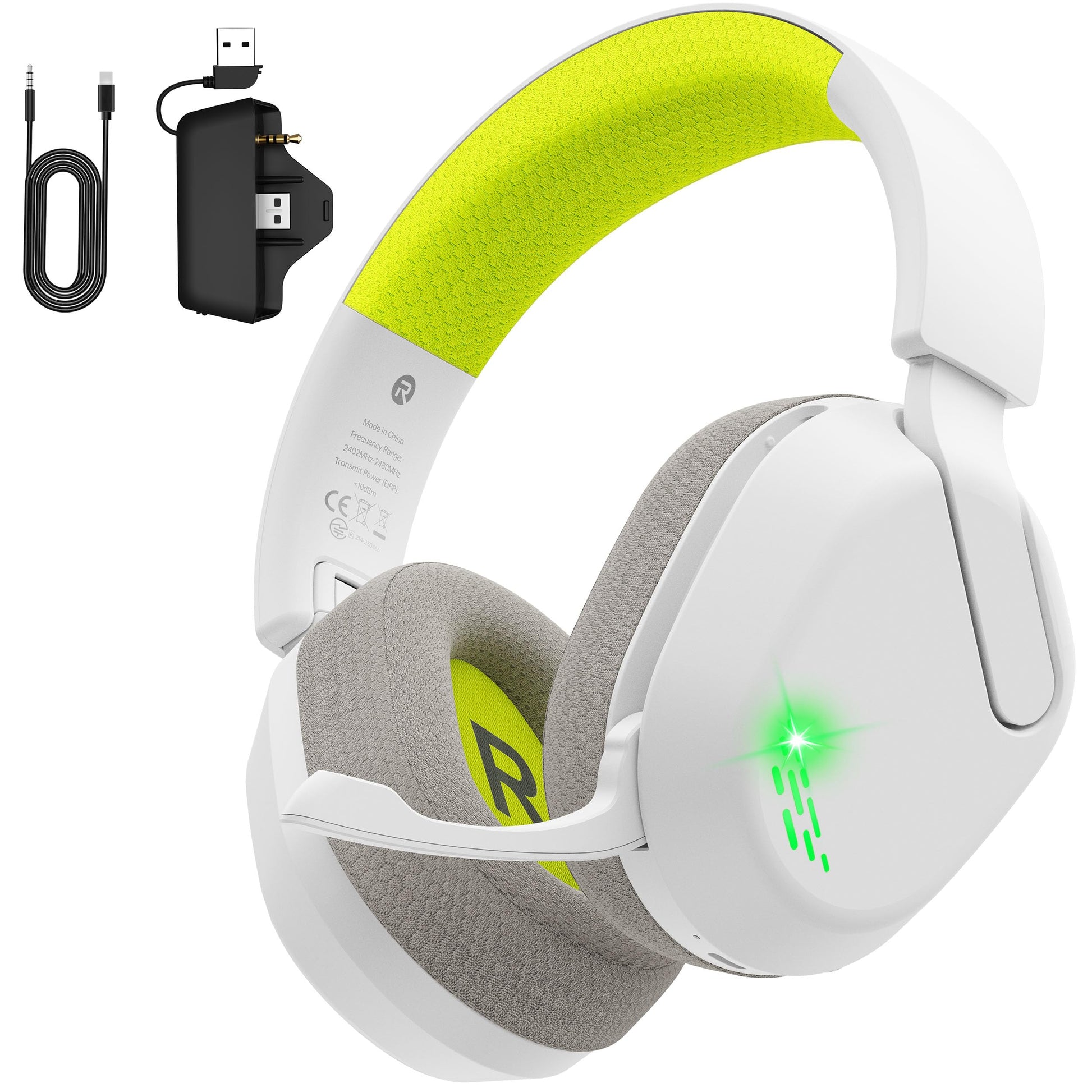 Gvyugke Wireless Gaming Headset for Xbox Series X/S  Xbox One  PS5  PC  Mac  Bluetooth 6.0 Gaming Headphones with Flip-to-Mute Noise-Canceling Mic  Foldable  3D Surround Sound  45H Battery - Lime