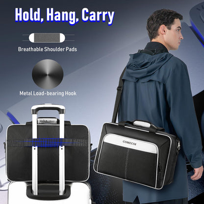 COMECOI PS5 Carrying Case - Large Protective Travel Bag for PS5, White, Model HX0001, Compatible with Console & Accessories