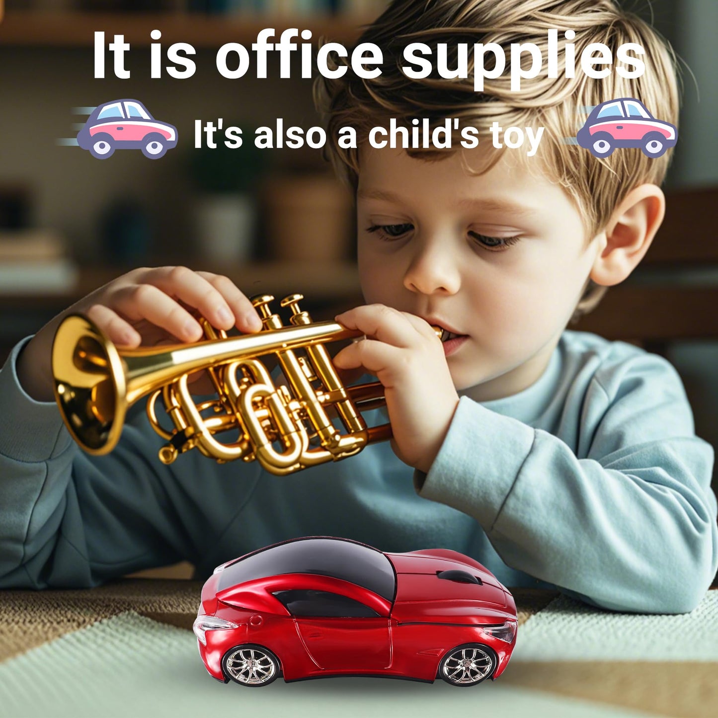 elec Space Wireless Car-Shape Mouse with LED Headlights, 2.4G, 1600 DPI, Red, Model ES-CS-WLH-2.4G-1600DPI