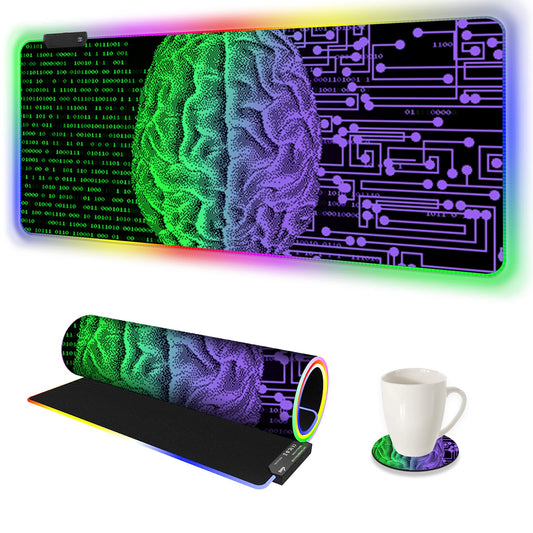 AIMSA Large RGB Gaming Mouse Pad 35.4 x 15.8 inch Non-Slip Rubber Base with 14 Lighting Modes - Technology Brain