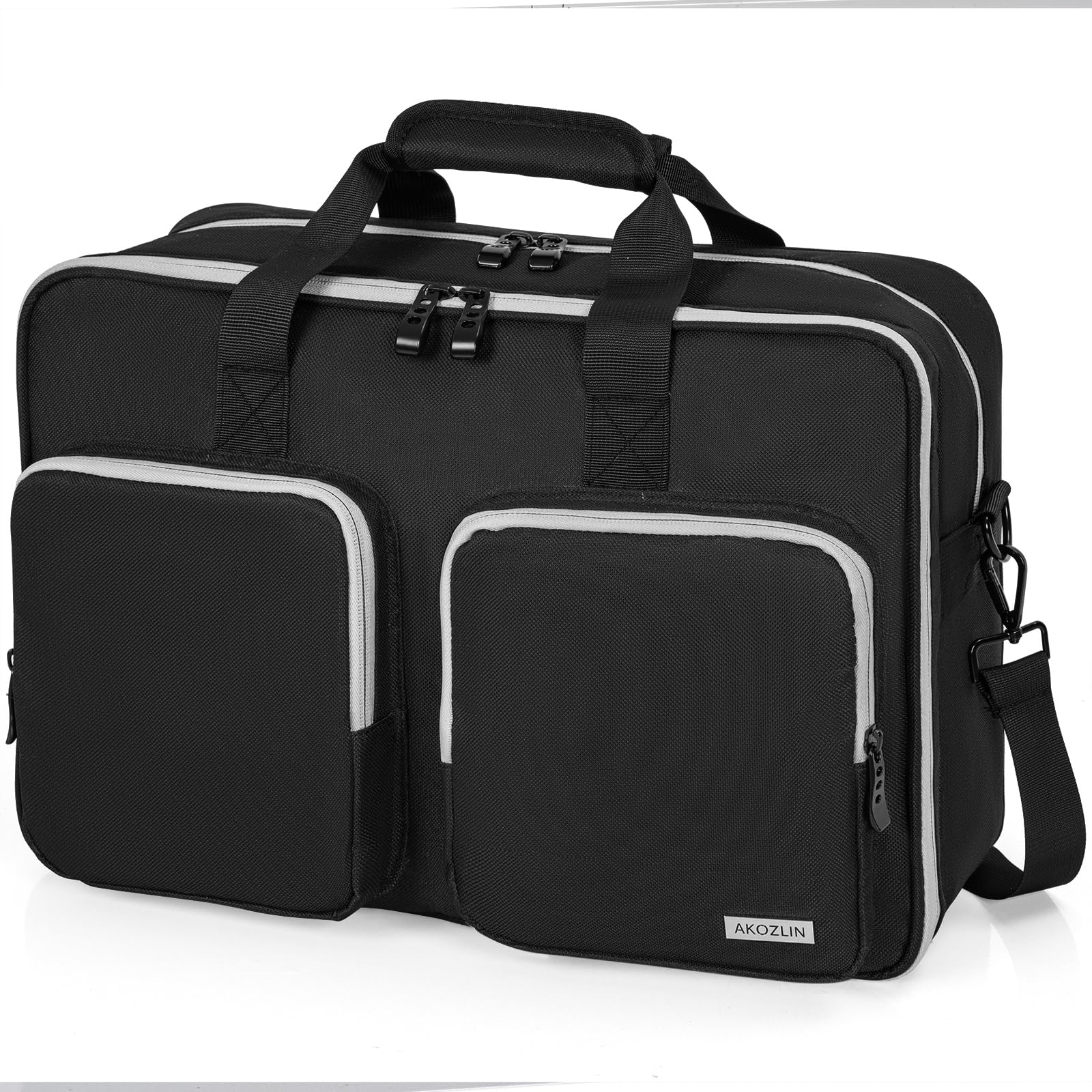 AKOZLIN PS5 Padded Travel Bag - Large Capacity for Console, Monitor, Headset, Charger - Dark Grey
