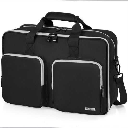 AKOZLIN PS5 Padded Travel Bag - Large Capacity for Console, Monitor, Headset, Charger - Dark Grey