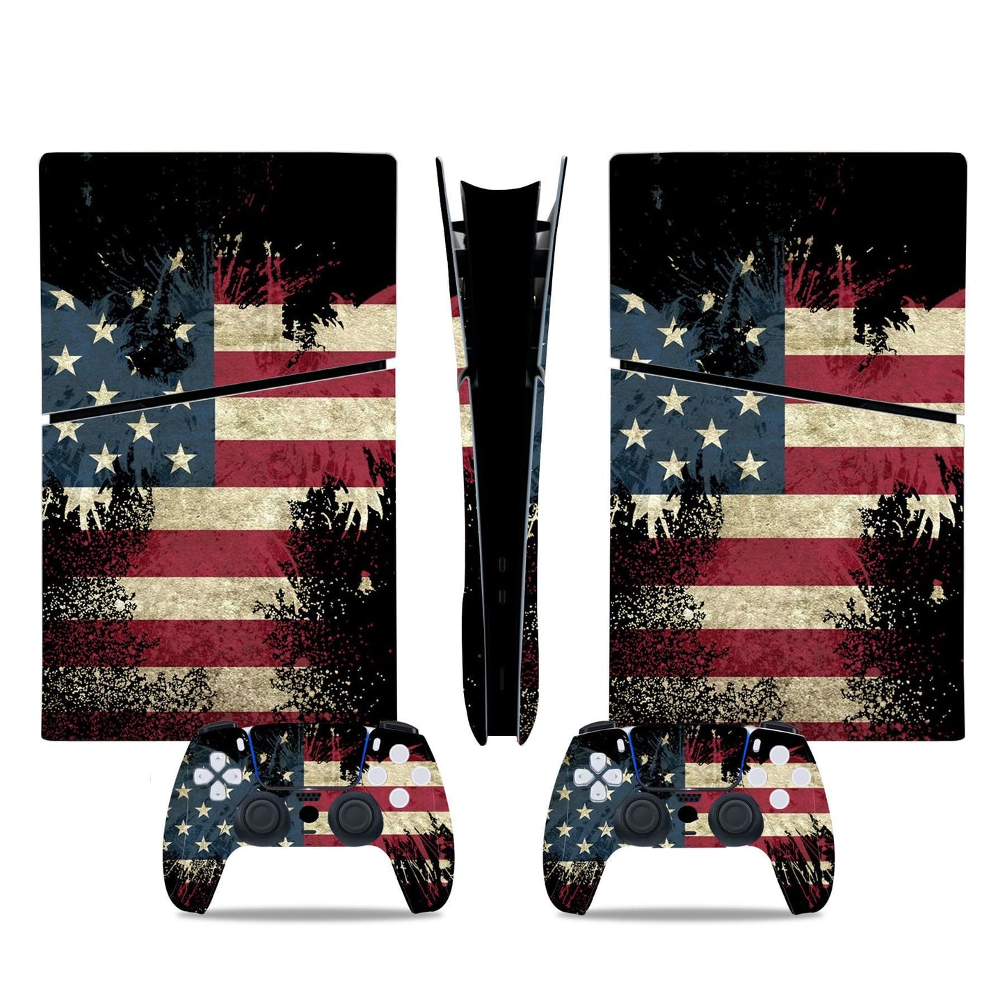 Console Skin Compatible with PS5 Slim Digital, Full Set Vinyl Decal Cover Wrap for Wireless Controller