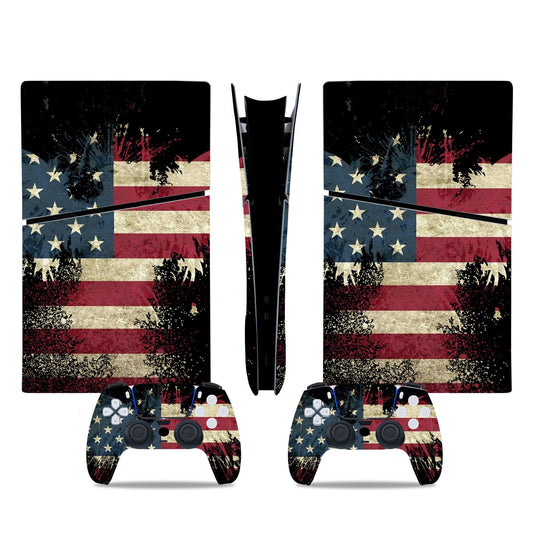 Console Skin Compatible with PS5 Slim Digital, Full Set Vinyl Decal Cover Wrap for Wireless Controller