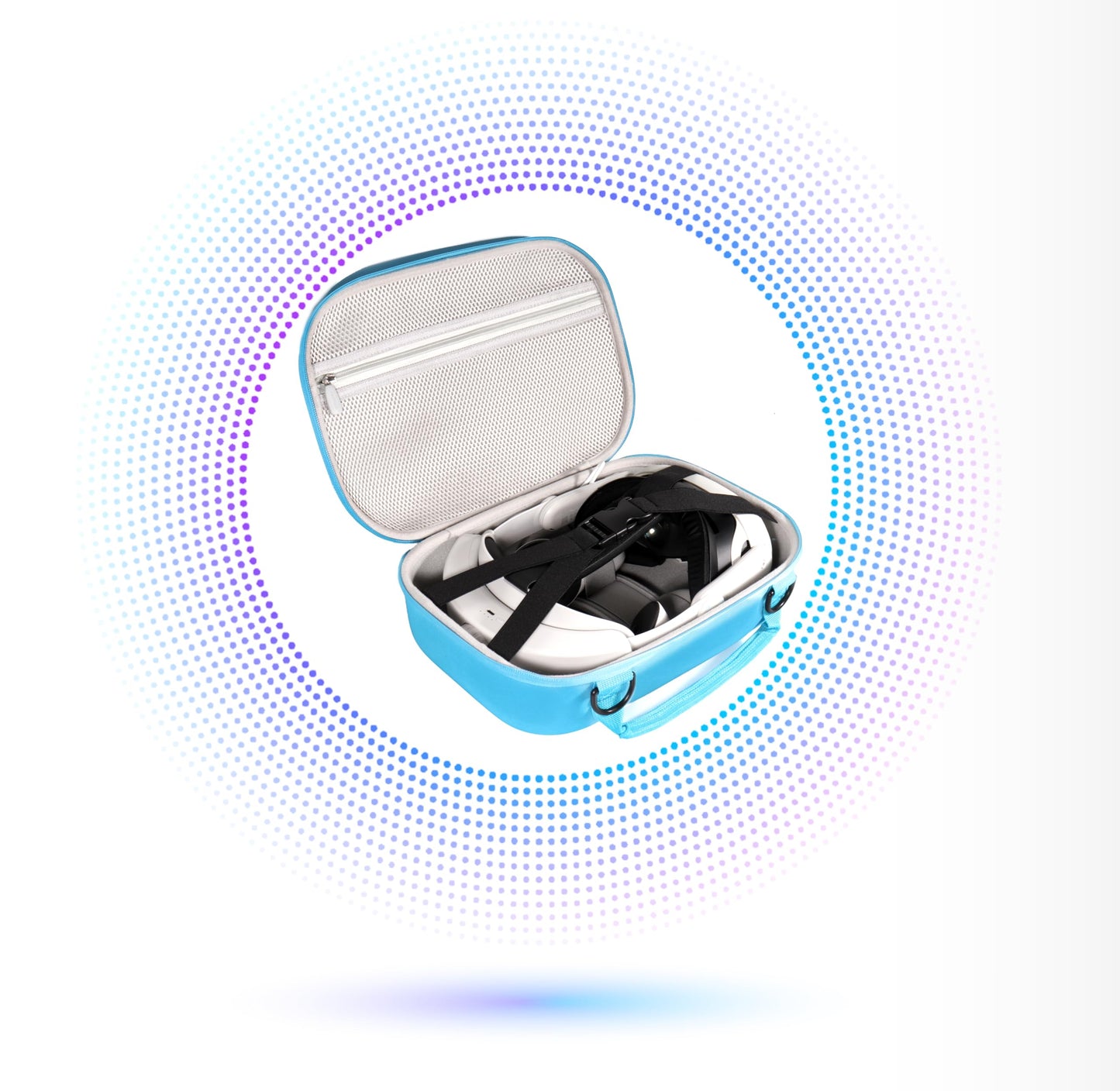 CaseSack VR Headset Travel Case for Meta Quest 3/2 - Blue, Polyester, Includes Shoulder Strap, Model 6303280