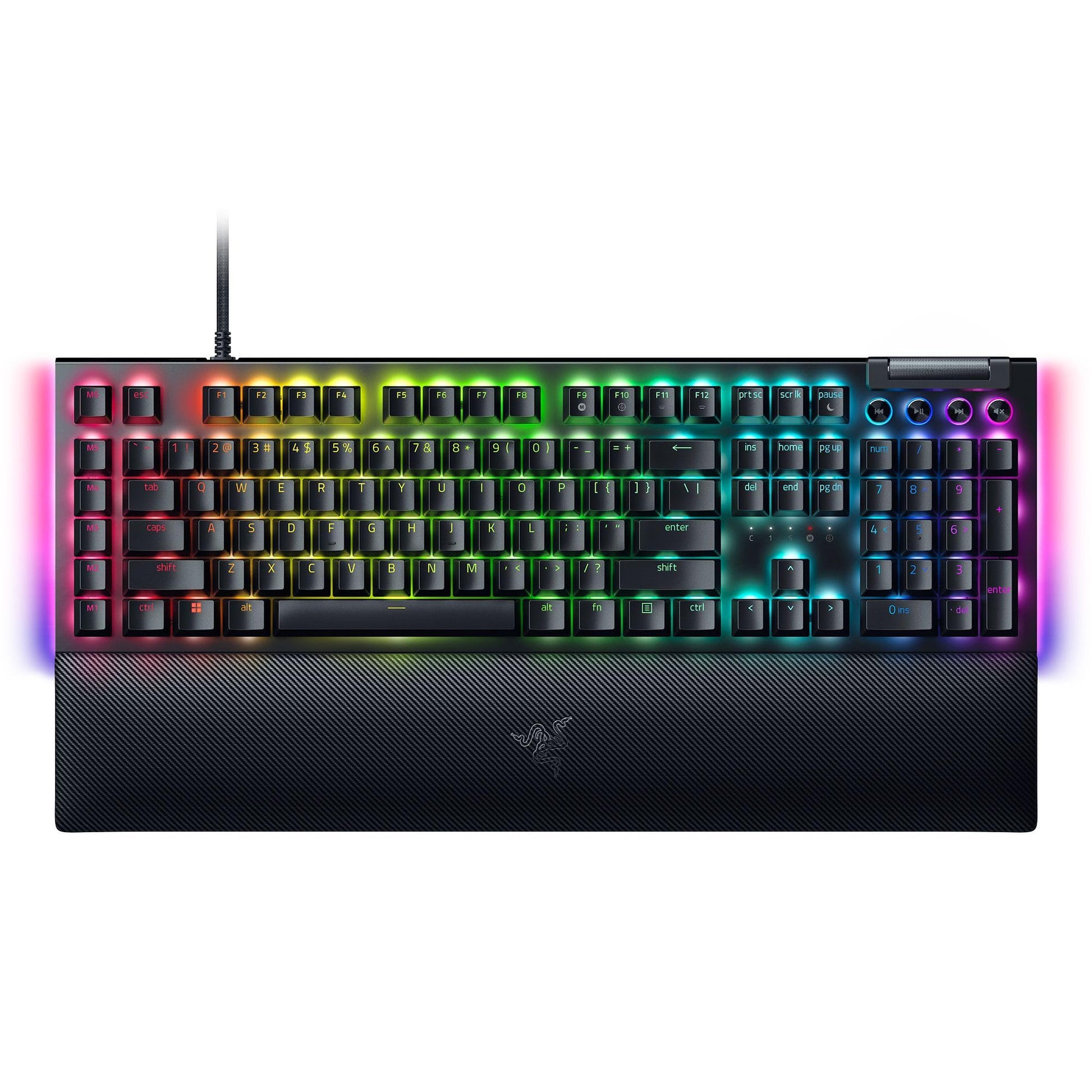 Razer BlackWidow V4 Mechanical Gaming Keyboard - Green Switches, Chroma RGB, 6 Macro Keys, Black, Model RZ03-04690200-R3U1