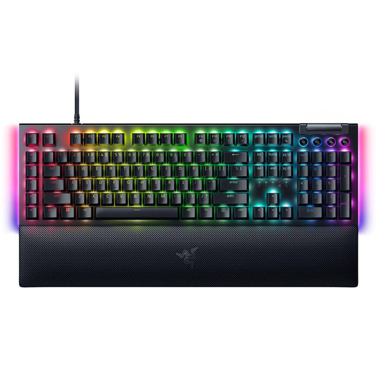 Razer BlackWidow V4 Mechanical Gaming Keyboard - Green Switches, Chroma RGB, 6 Macro Keys, Black, Model RZ03-04690200-R3U1