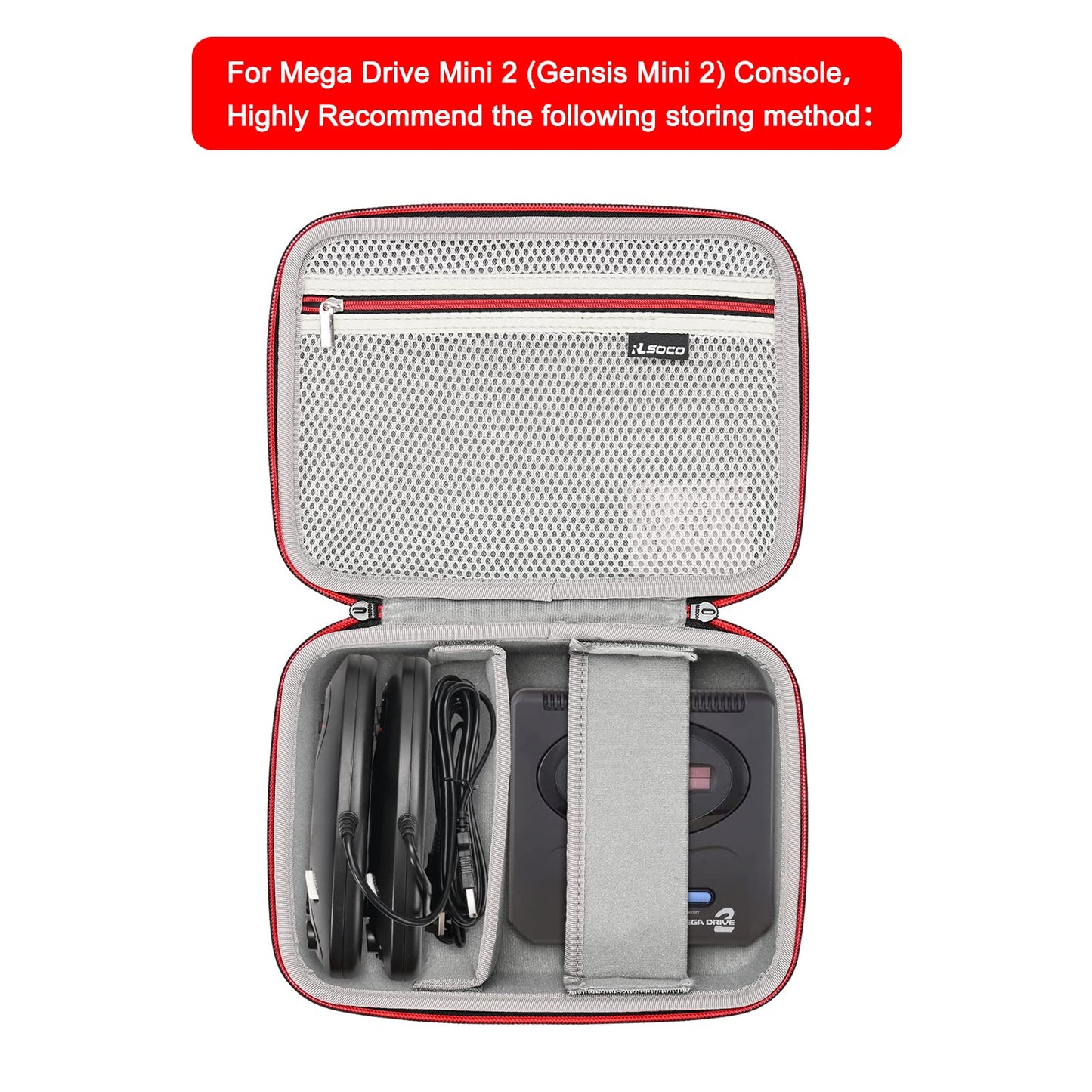 RLSOCO Carrying Case for Sega Genesis Mini 2/Genesis Mini - Black, Model: Genesis Mini 1 Gen