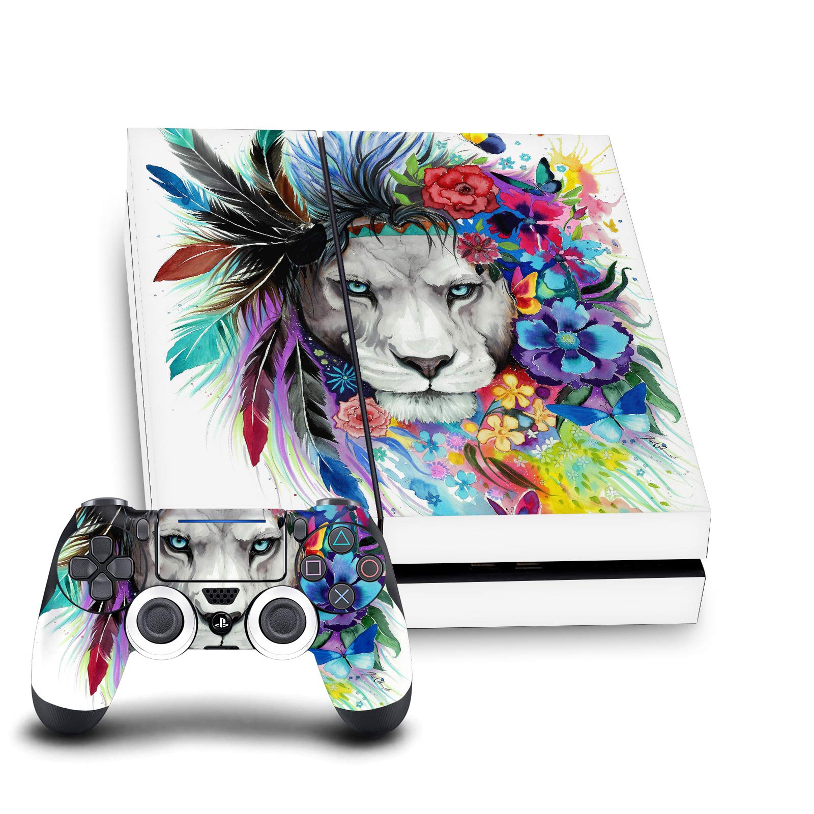 Head Case Designs Officially Licensed Pixie Cold King Of The Lions Art Mix Vinyl Sticker Gaming Skin Decal Cover Compatible With Sony PlayStation 4 PS4 Console and DualShock 4 Controller Bundle