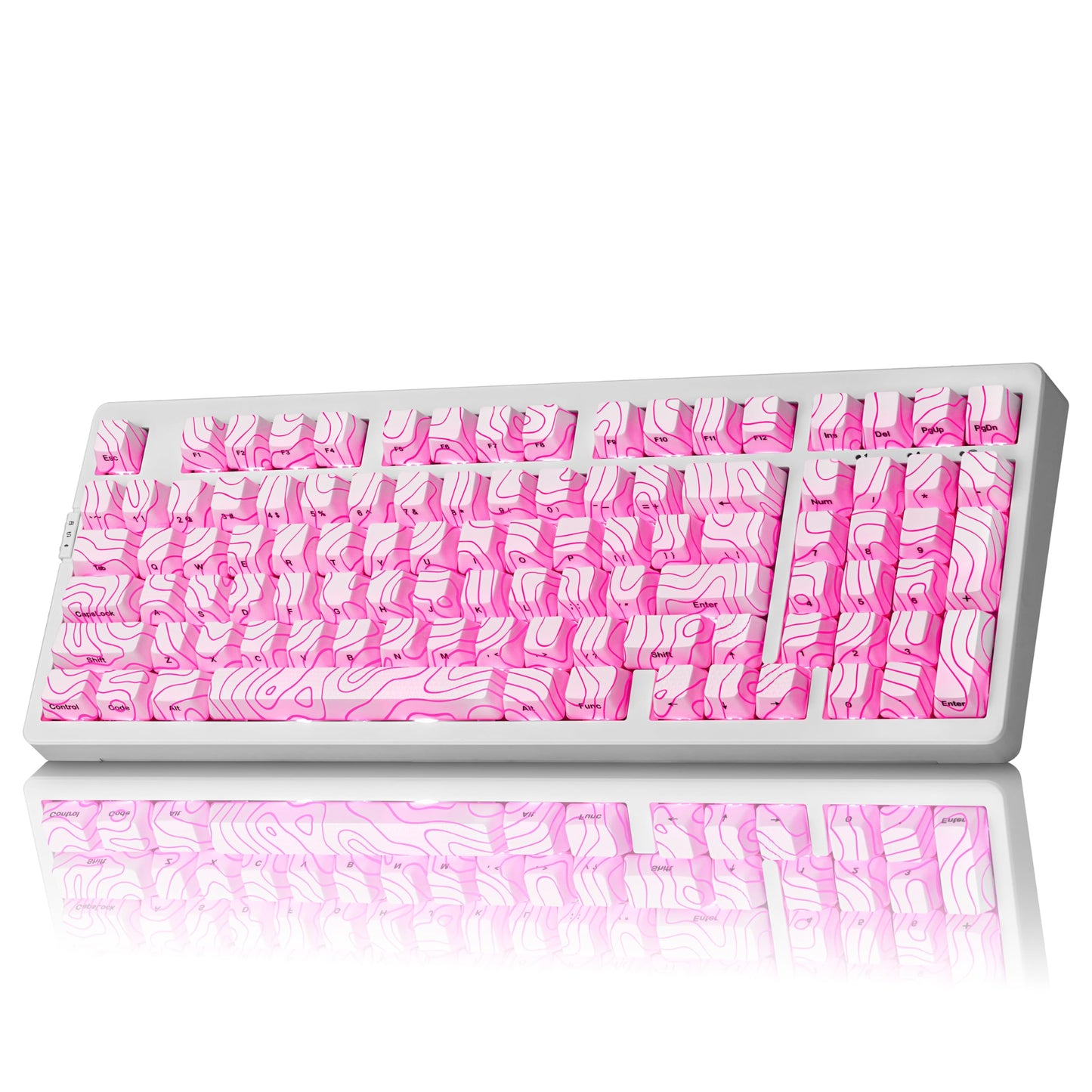 ZORNHER ZH980 Mechanical Keyboard Wireless 95% White Creamy Keyboard with Number Pad Hot-Swappable Custom Gaming Keyboard White Topographic Keycaps Creamy Sounding Linear Switches Full Size
