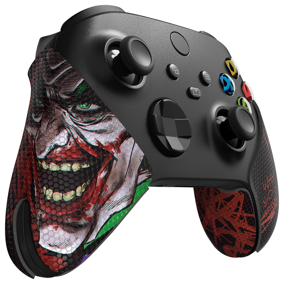 eXtremeRate PlayVital Anti-Skid Sweat-Absorbent Controller Grip for Xbox Core Wireless Controller  Professional Textured Soft Rubber Pads Handle Grips for Xbox Series X/S Controller - Clown Hahaha