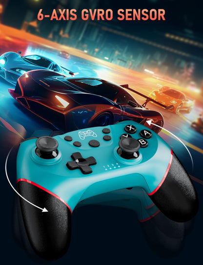 Diswoe Wireless Pro Controller Gamepad for Switch - Blue, ET16801, Vibration, Wakeup, Screenshot Support