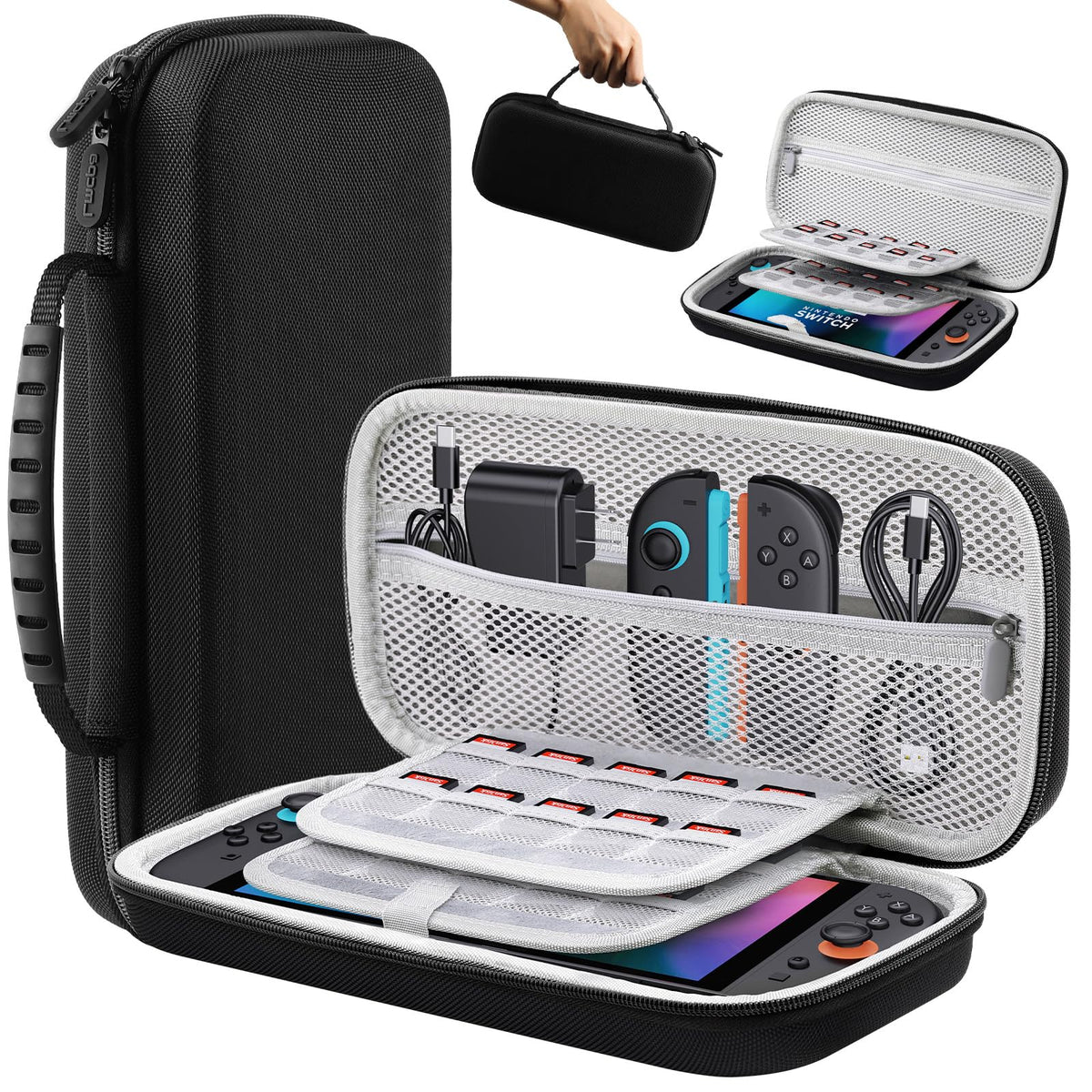 Lmcpa Carrying Case for Nintendo Switch 2 (2025) 7.9 Inch  Protective Hard Shell Portable Switch Tpartyl Case  Durable Ballistic Nylon  Lightweight and Large Capacity  Accessories for Switch 2  Black