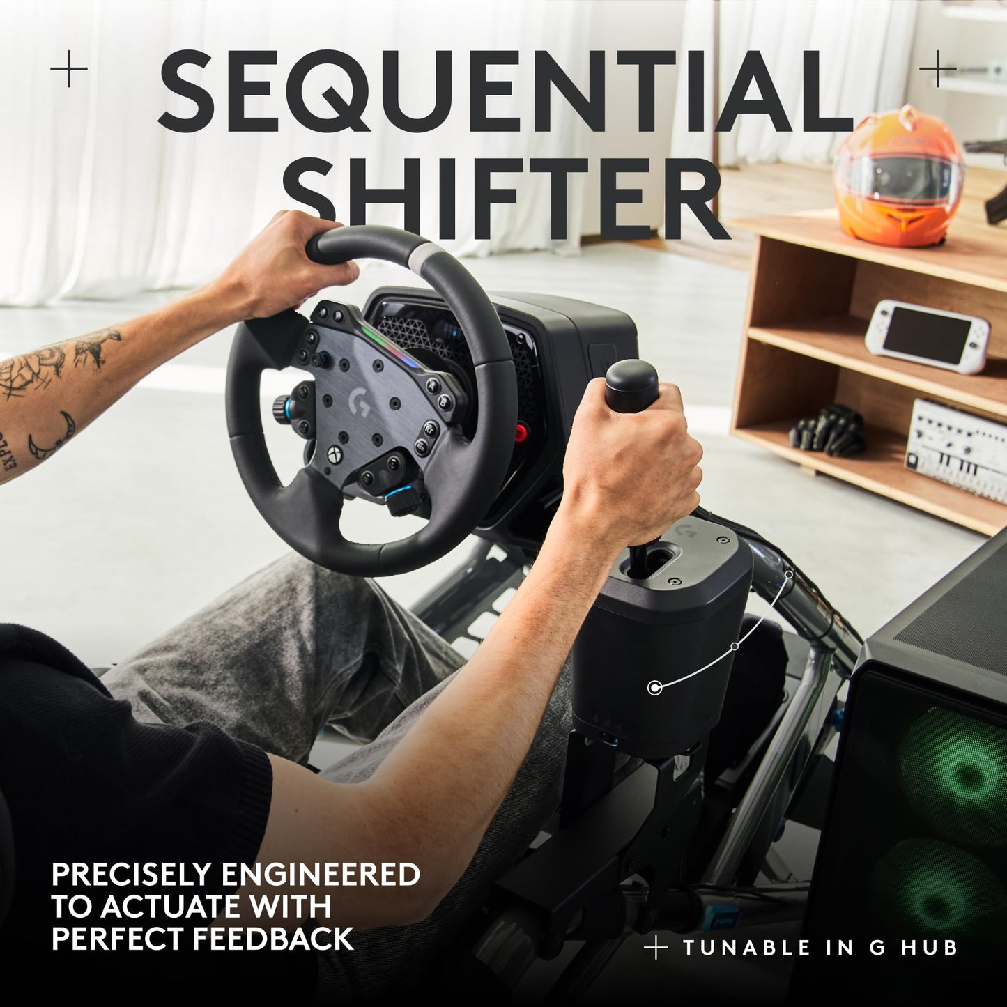 Logitech G RS Shifter & Handbrake - Height-Adjustable, Easy Mode Switching, Black, Model 941-000242, Compatible with PS, Xbox, PC