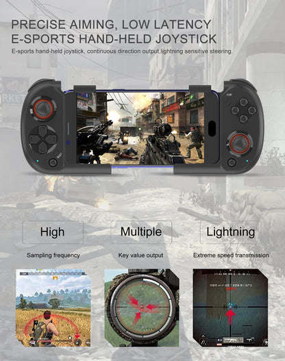 Joso Mobile Gaming Controller - One-Handed Bluetooth Gamepad for iPhone 14/13/12, Android, PC - Black