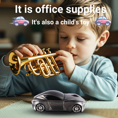 elec Space Wireless Car Mouse - 2.4G, 1600 DPI, Cute Design, LED Headlights, Grey Color for Kids, Ideal for Laptop & PC