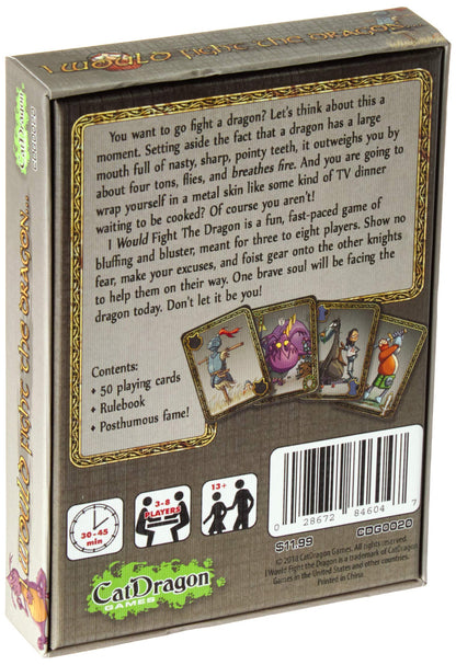 USAOPOLY I Would Fight The Dragon Game - Metal Construction, 3.5 x 3.5 x 1.5 inches, Model 0020CDG