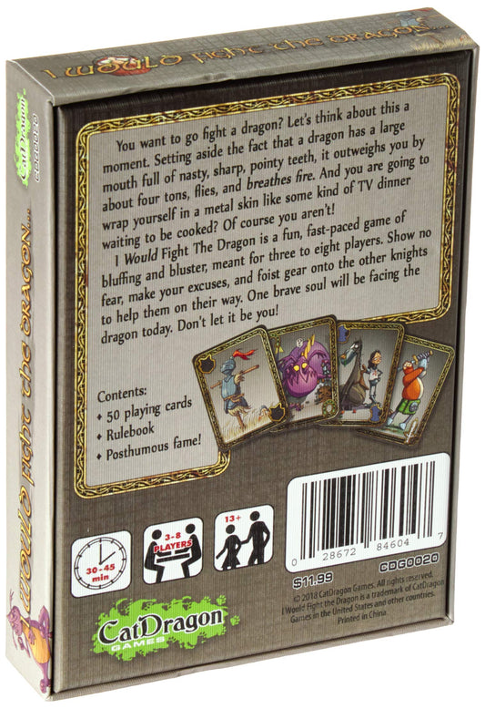 USAOPOLY I Would Fight The Dragon Game - Metal Construction, 3.5 x 3.5 x 1.5 inches, Model 0020CDG