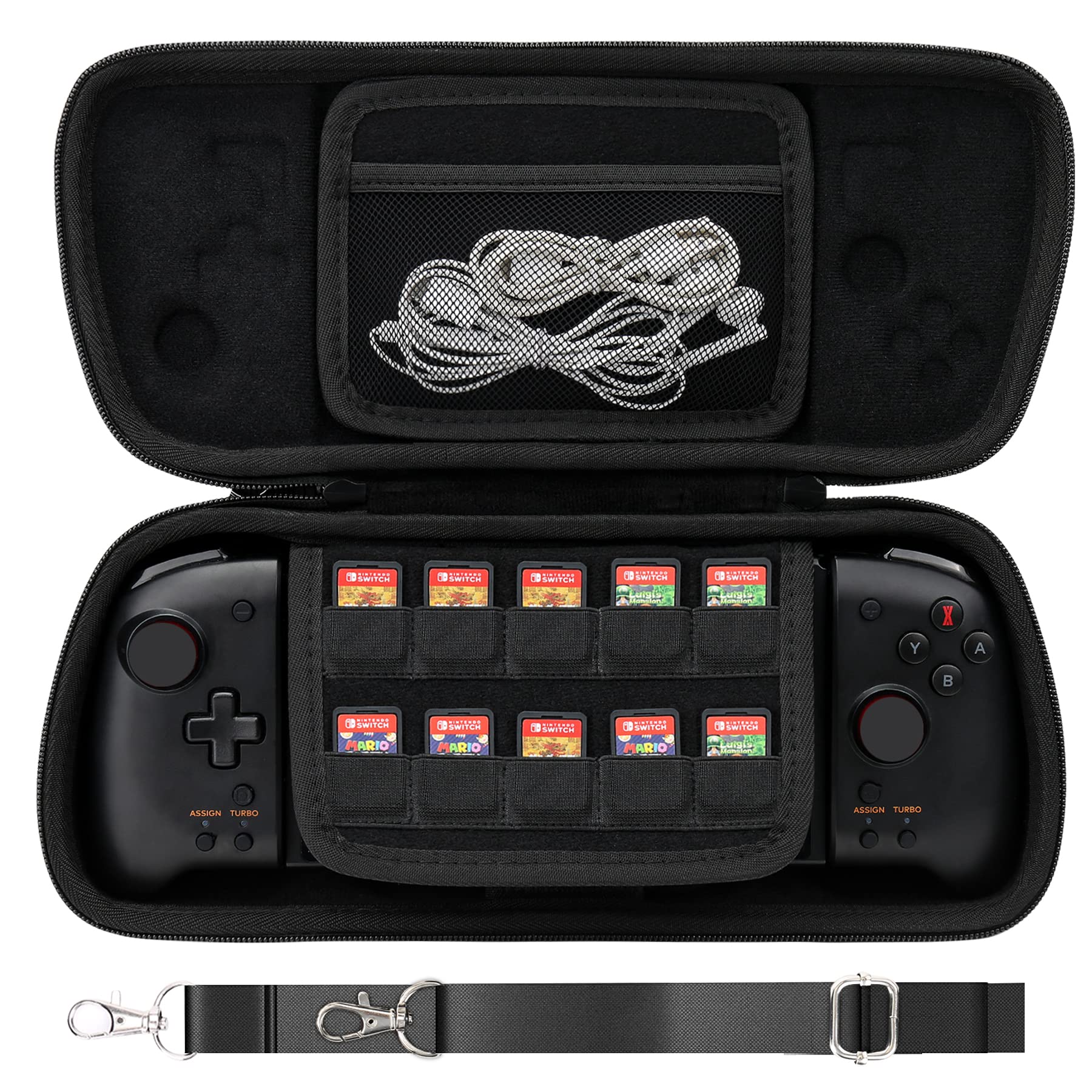 Aenllosi Hard Tpartyl Case for Hori Nintendo Switch Split Pad Pro Handheld Controller-Black(Only Case)