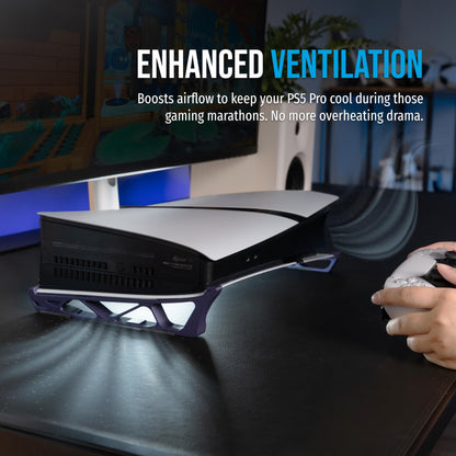 Glistco PS5 Pro Skates - Horizontal Stand for Disc & Digital Edition, Galaxy Purple