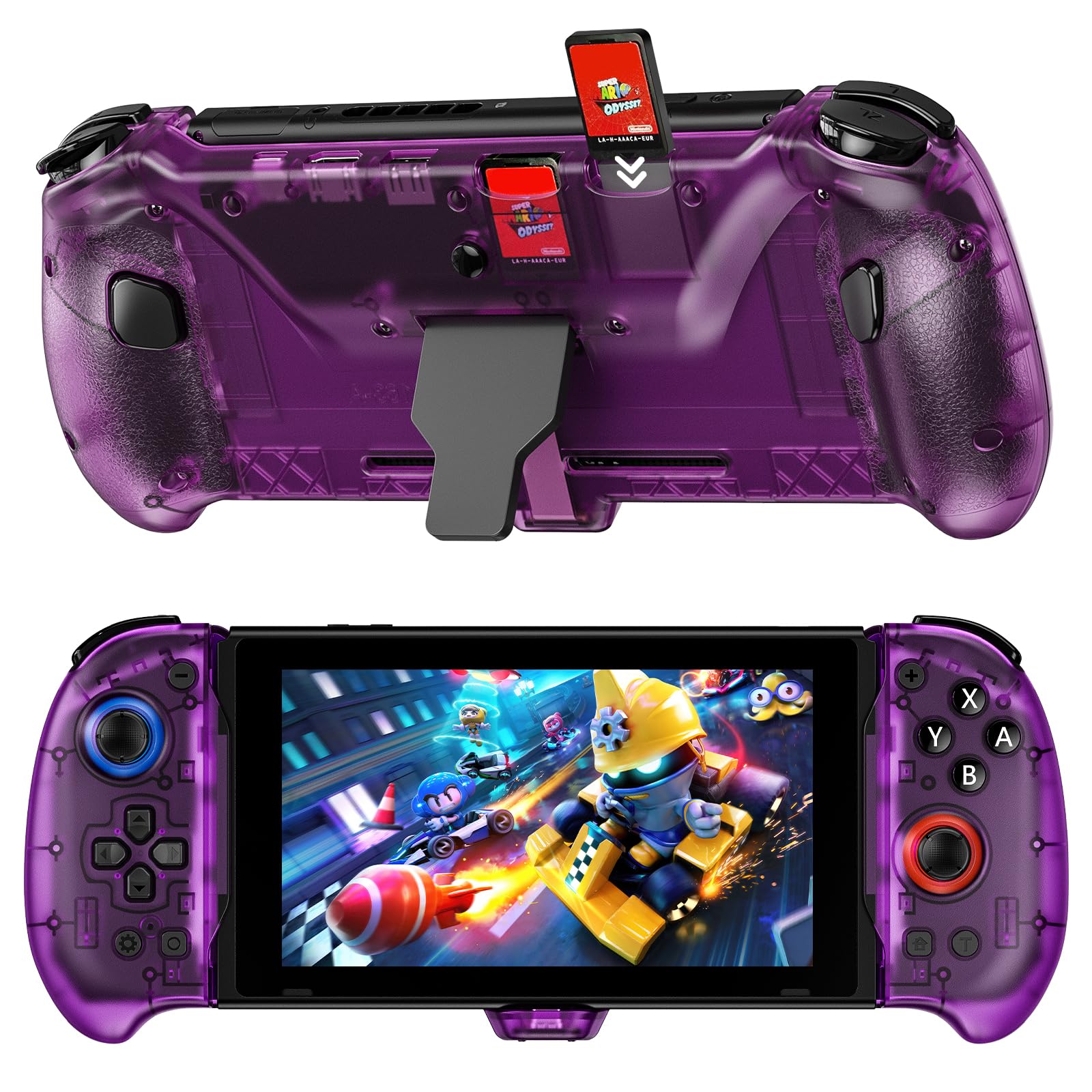 NexiGo Hall Effect Gripcon Joystick with Kickstand & HDMI Out, 4K/1080P, Purple, Model 2163 PUR Hall