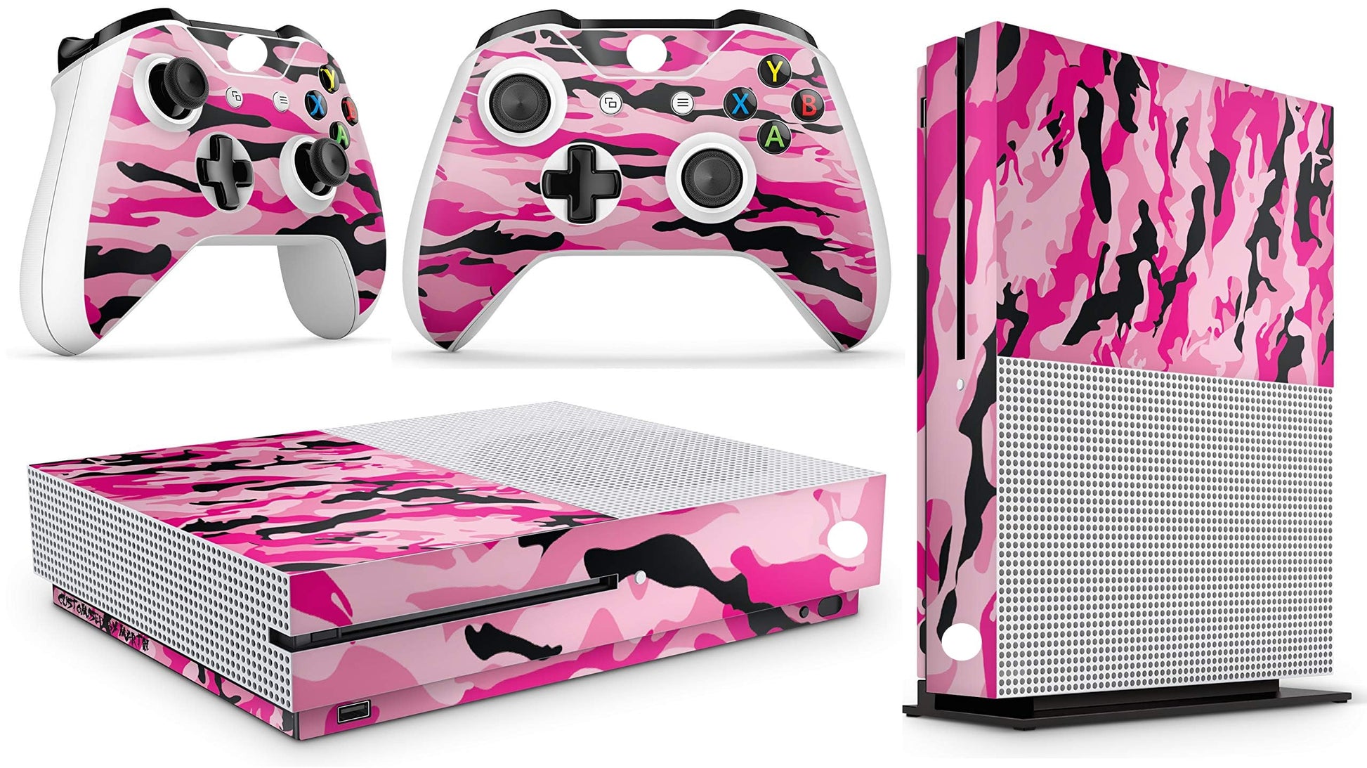 giZmoZ n gadgetZ Xbox One S Pink Camo Console Skin Decal Sticker & Controller Skins, Model GNG-XBS-PINK-CAMO-SKINS, Size 6.