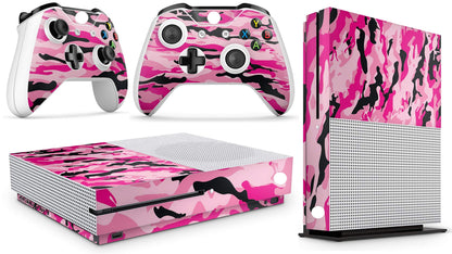 giZmoZ n gadgetZ Xbox One S Pink Camo Console Skin Decal Sticker & Controller Skins, Model GNG-XBS-PINK-CAMO-SKINS, Size 6.