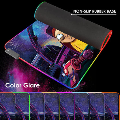 Bimormat RGB LED Gaming Mouse Pad - Large 35.4x15.7 inch Rubber Base Desk Mat for PC/Laptop