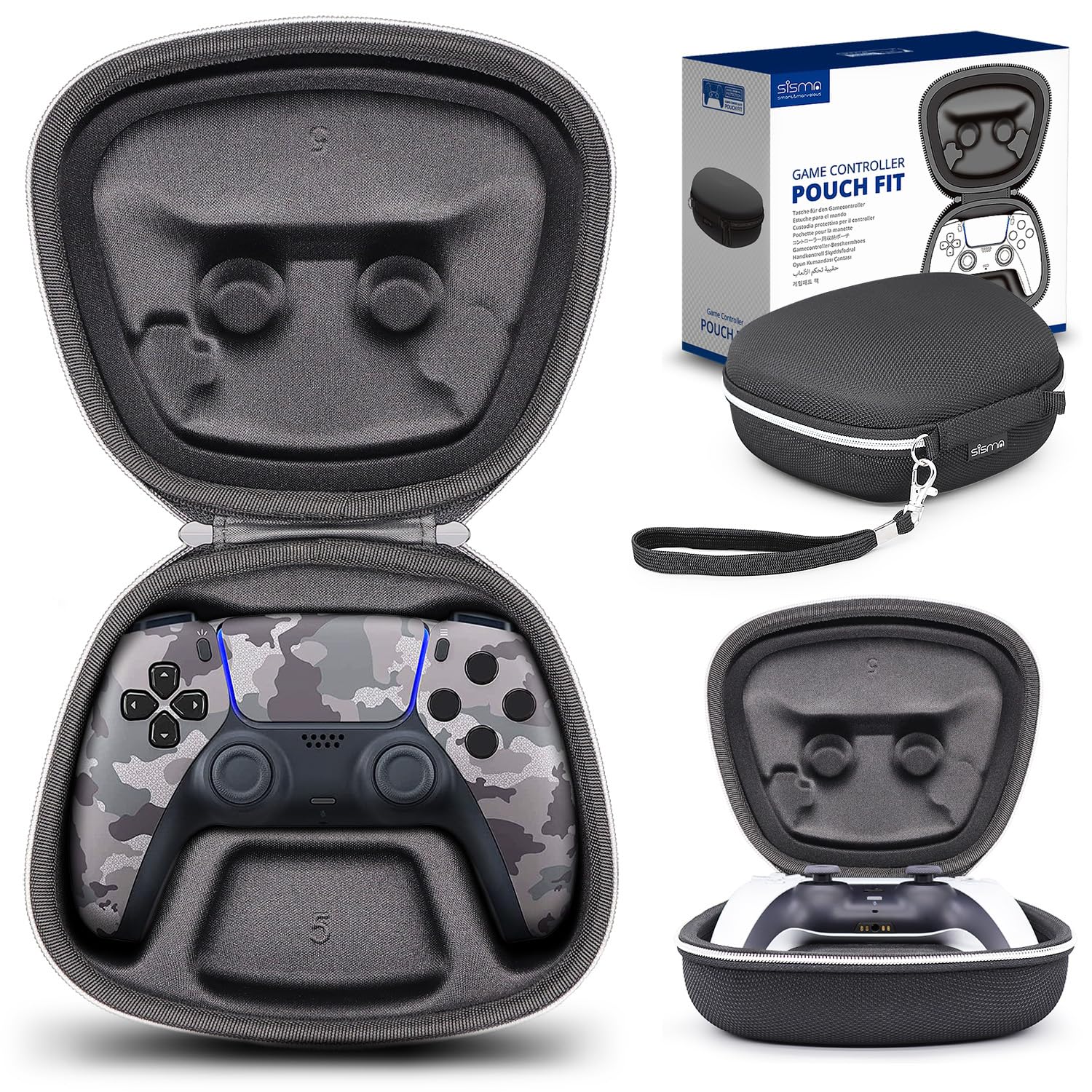 sisma PS5 DualSense Travel Case - Protective Storage Bag, Black, Model SVG2021PS5C, Compatible with PlayStation 5 Controller