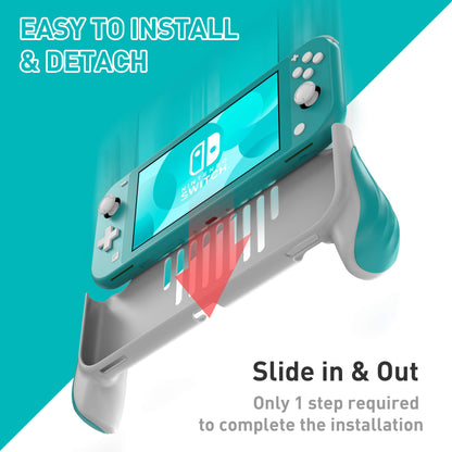 JUSPRO Grip for Nintendo Switch Lite - Ergonomic Blue Protective Case, Comfortable Handheld Design, Portable Gaming Accessory
