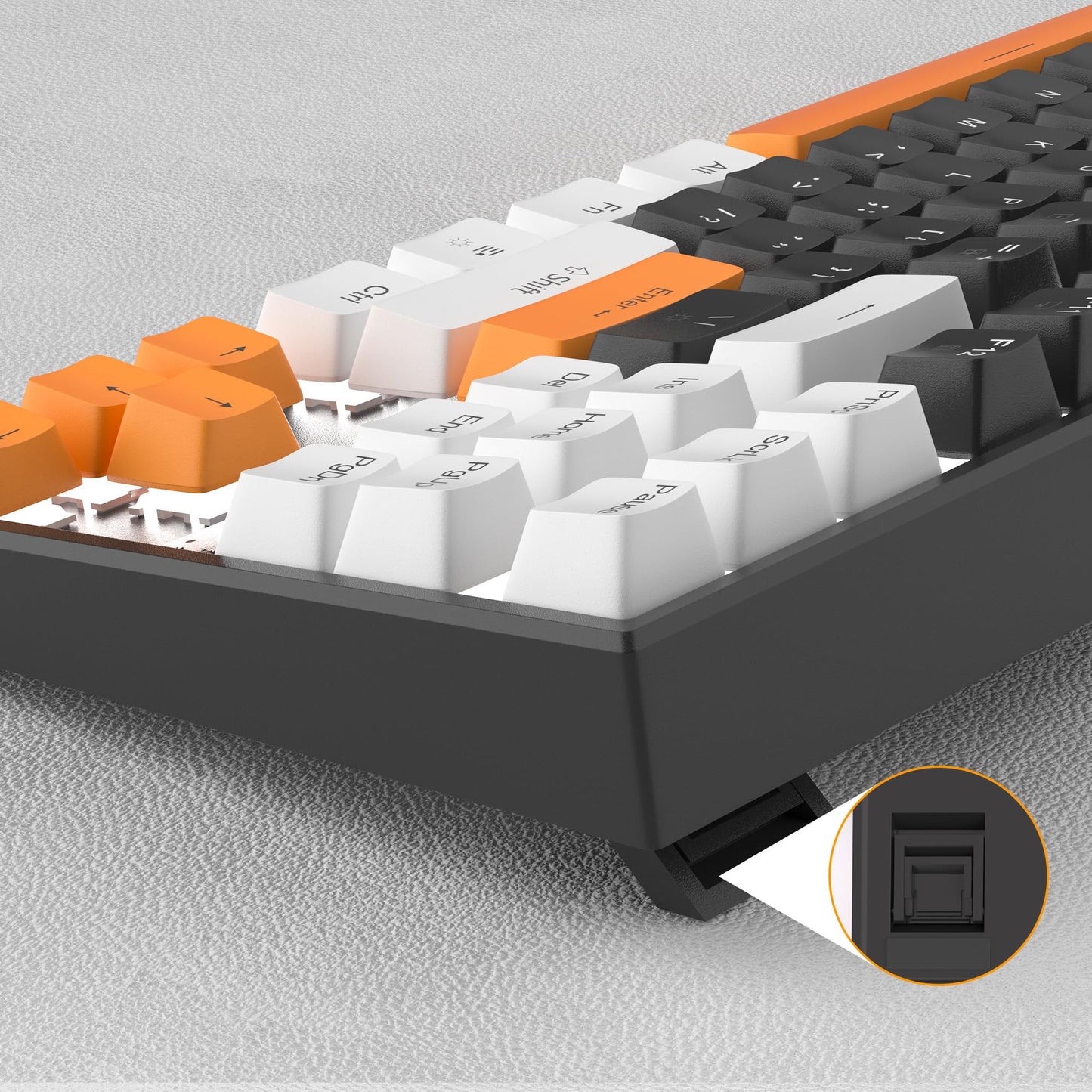 MageGee 75% Mechanical Gaming Keyboard, Brown Switch, LED White Backlit, TKL Wired, Compact Design, Black/White