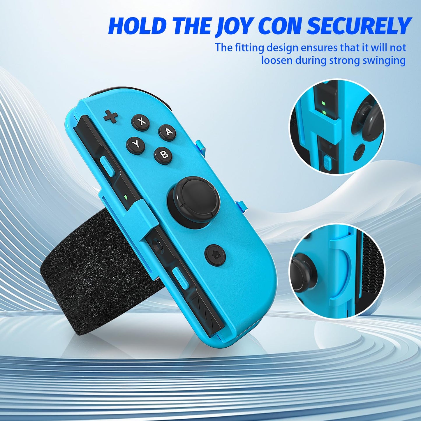 ECHZOVE Just Dance Wrist Strap for Nintendo Switch - Adjustable 3.15-7.5" Band for Kids, RedBlue - Compatible with Just Dance 2025/2024/2023