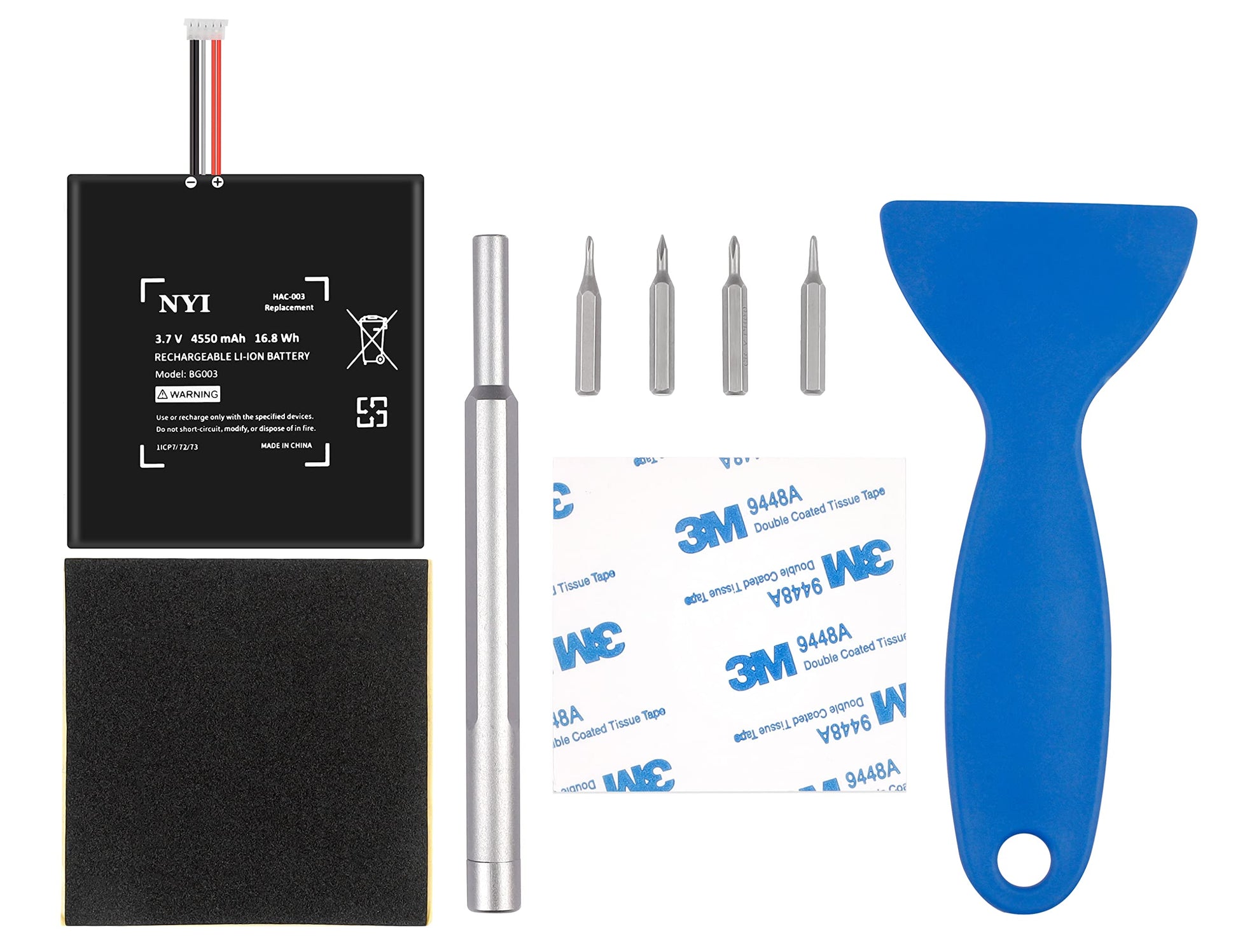 NYI Upgraded 4550mAh HAC-003 Battery Replacement Compatible with Nintendo Switch Console Handhold HAC-001 High Capacity Internal Battery with Installation Tools Kit