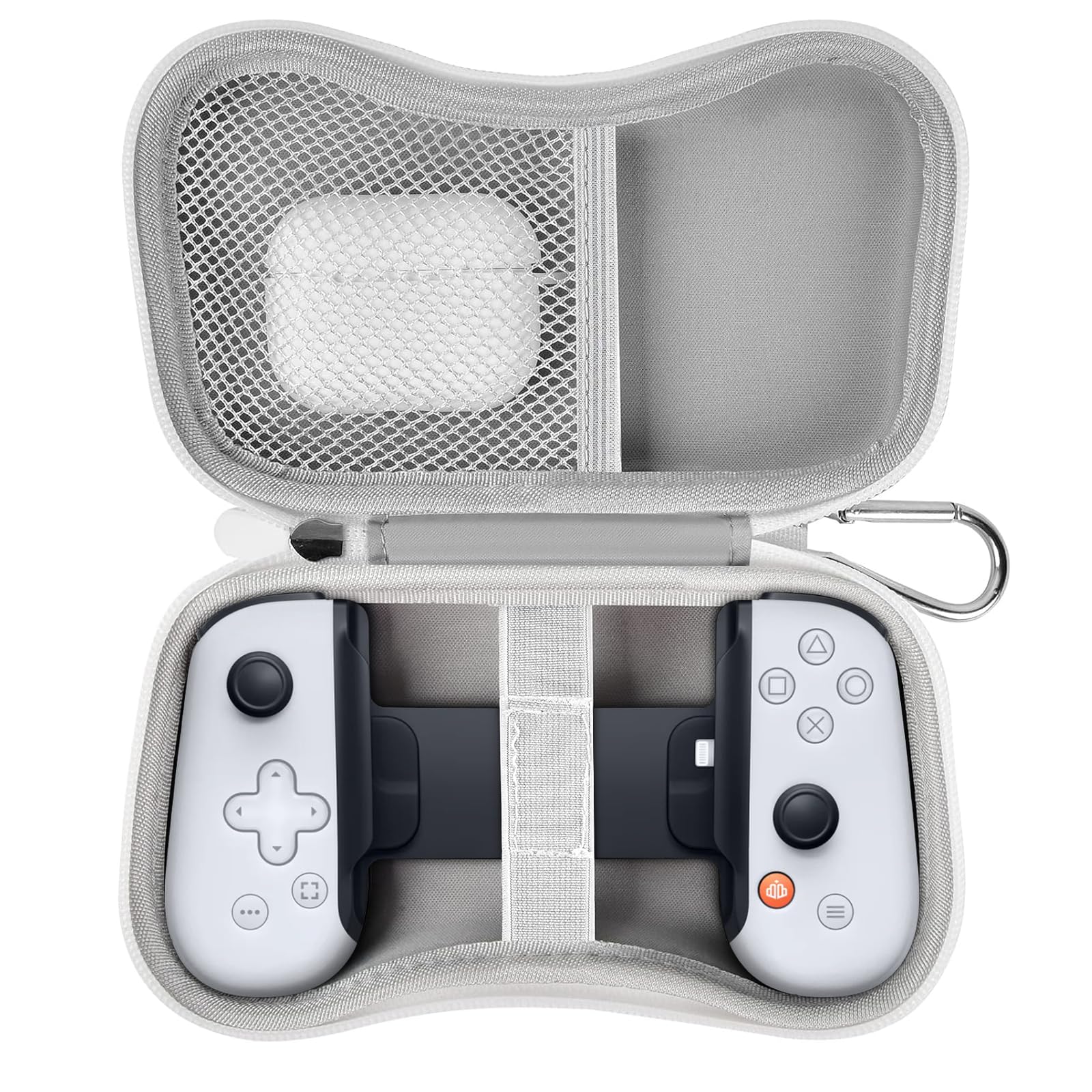 casmilee Case for Backbone One Controller - Portable Travel Holder, Extra Mesh Pocket, White