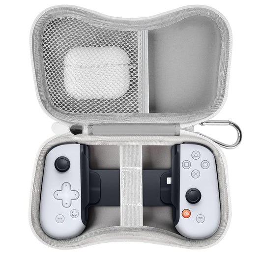 casmilee Case for Backbone One Controller - Portable Travel Holder, Extra Mesh Pocket, White