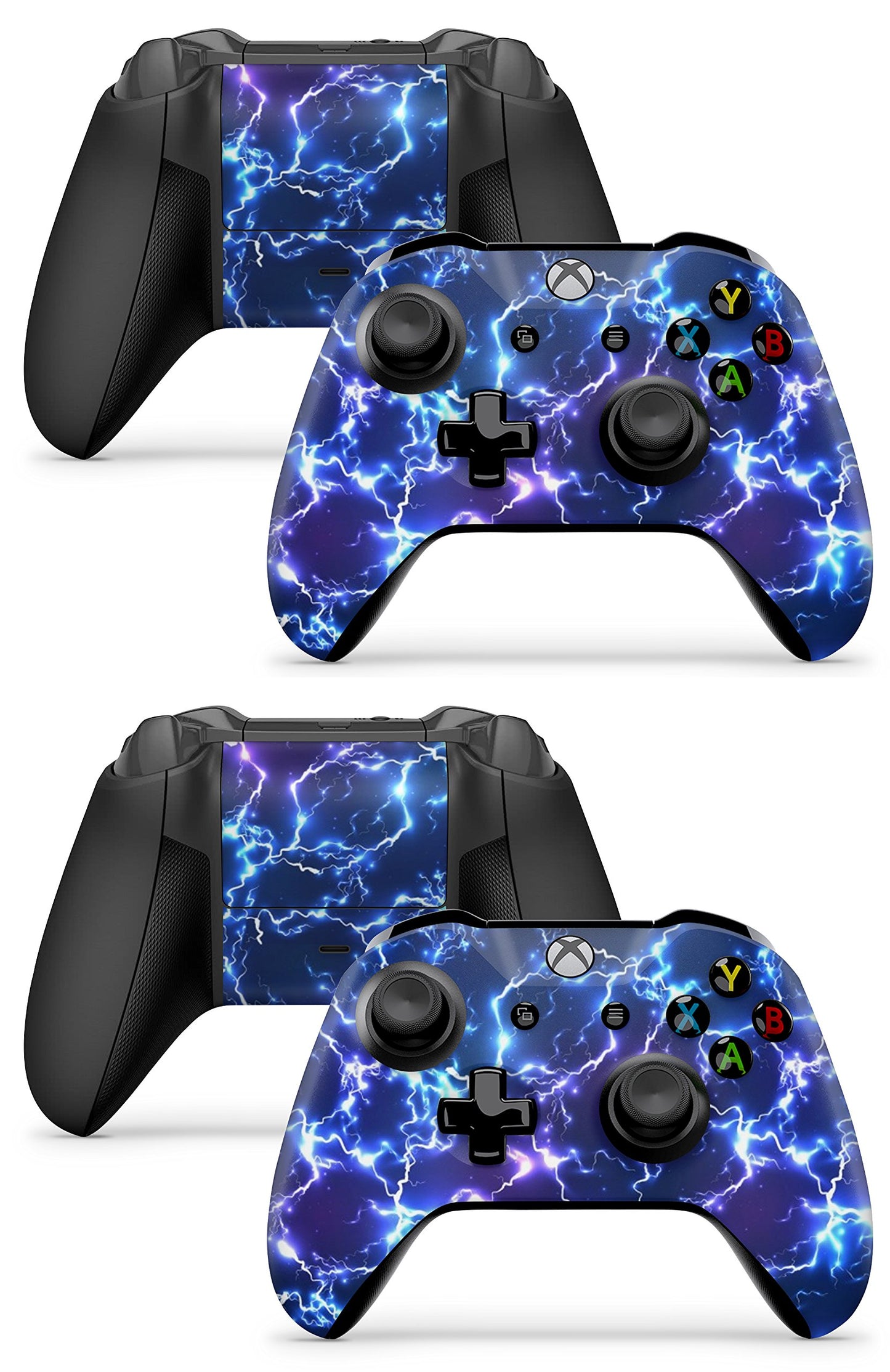 2 x Electic Blue Storm Compatible with Xbox One/X/Controller Skins Full Wrap Vinyl Sticker