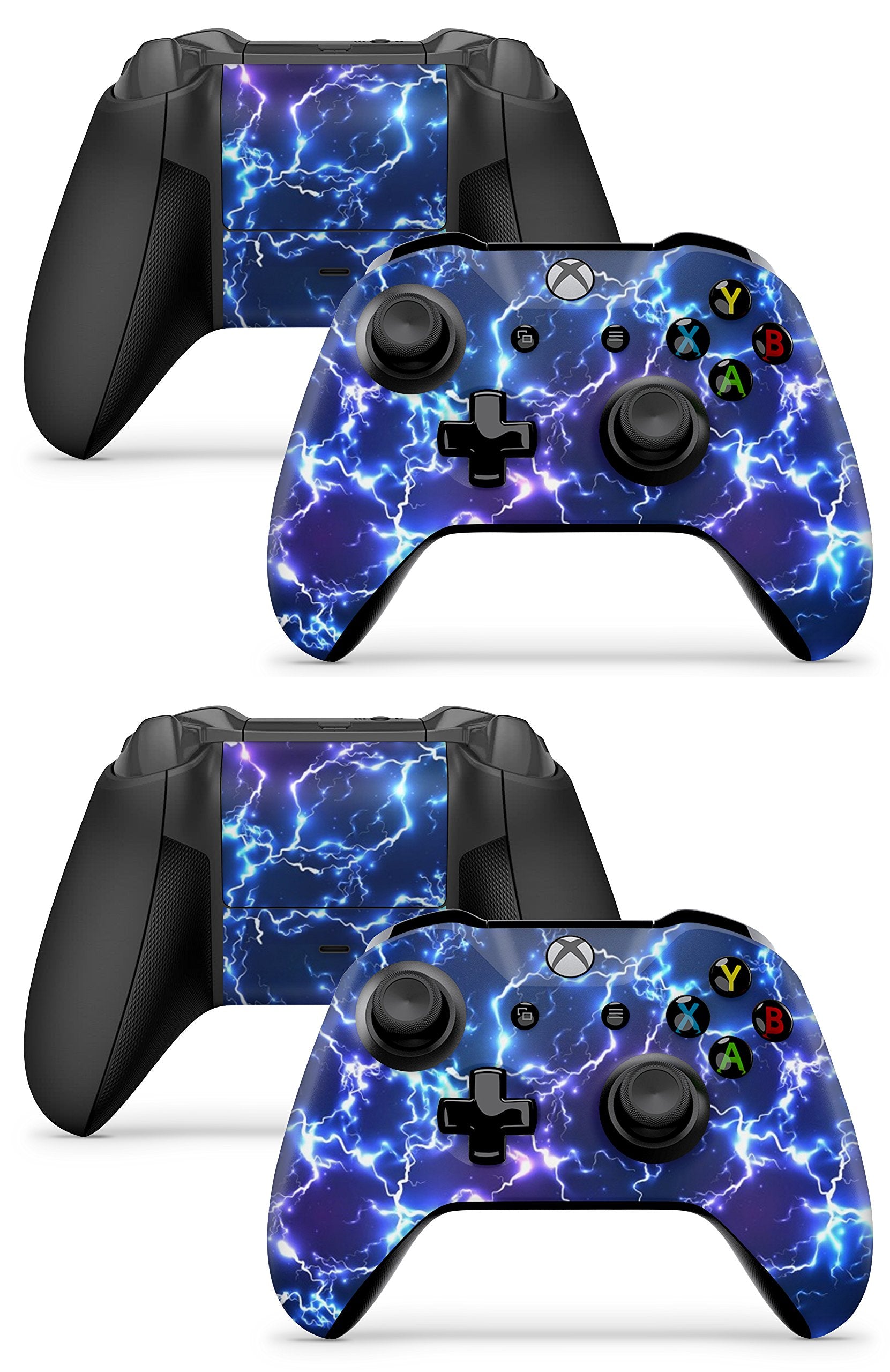 2 x Electic Blue Storm Compatible with Xbox One/X/Controller Skins Full Wrap Vinyl Sticker
