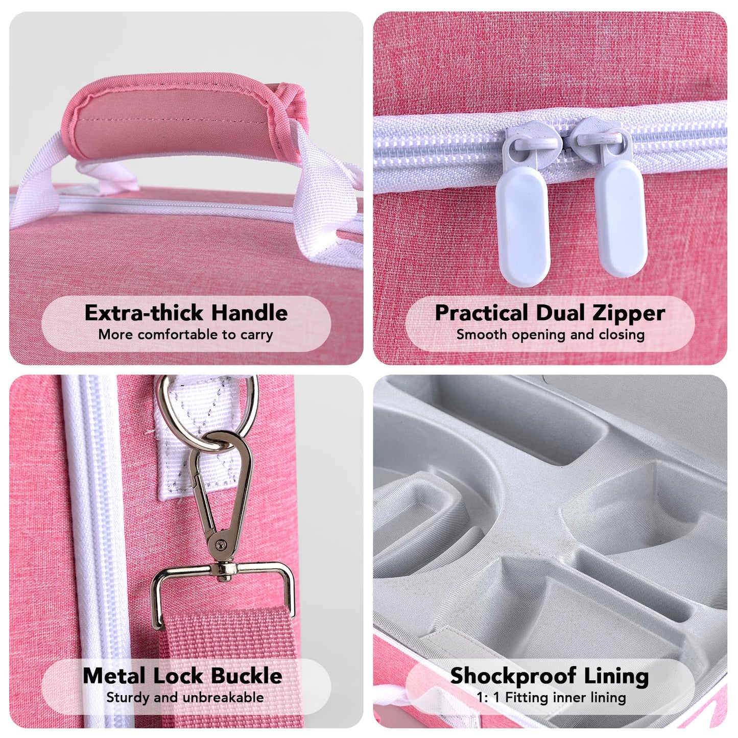 MOCADIA PS5 Travel Case - Hard Shell Carrying Bag for PS5 Console & Accessories - Pink