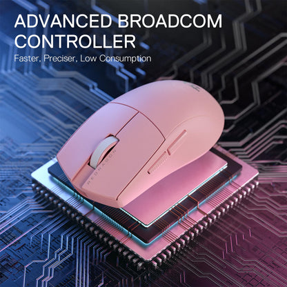 Redragon M916 PRO Wireless Gaming Mouse - 26K DPI, Ultra-Light, Ergonomic Design, Programmable Buttons, Pink