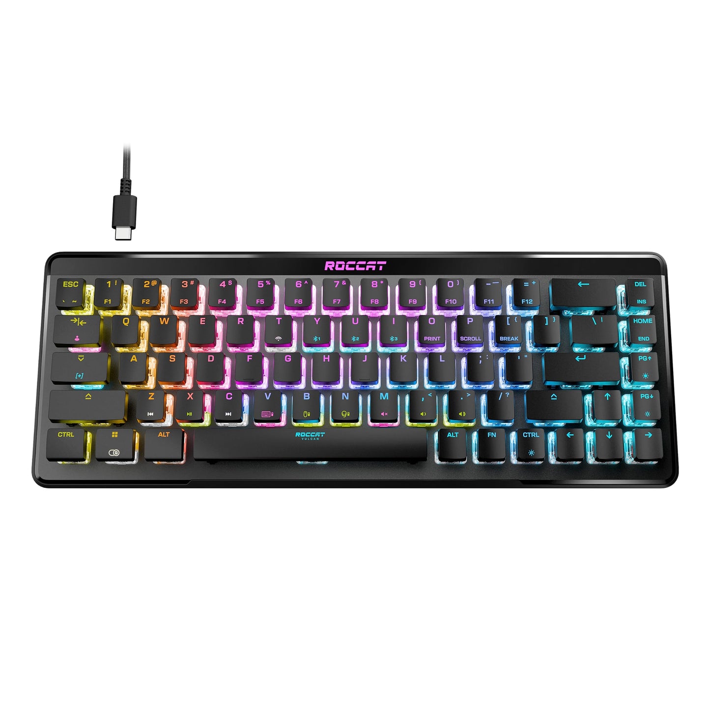ROCCAT Vulcan II Mini Air 65% Optical Mechanical Gaming Keyboard  Full Wireless and Bluetooth Capabilities  Customizable RGB Illumination  Button Duplicator  On-Board Profiles  Aluminum Plate - Black