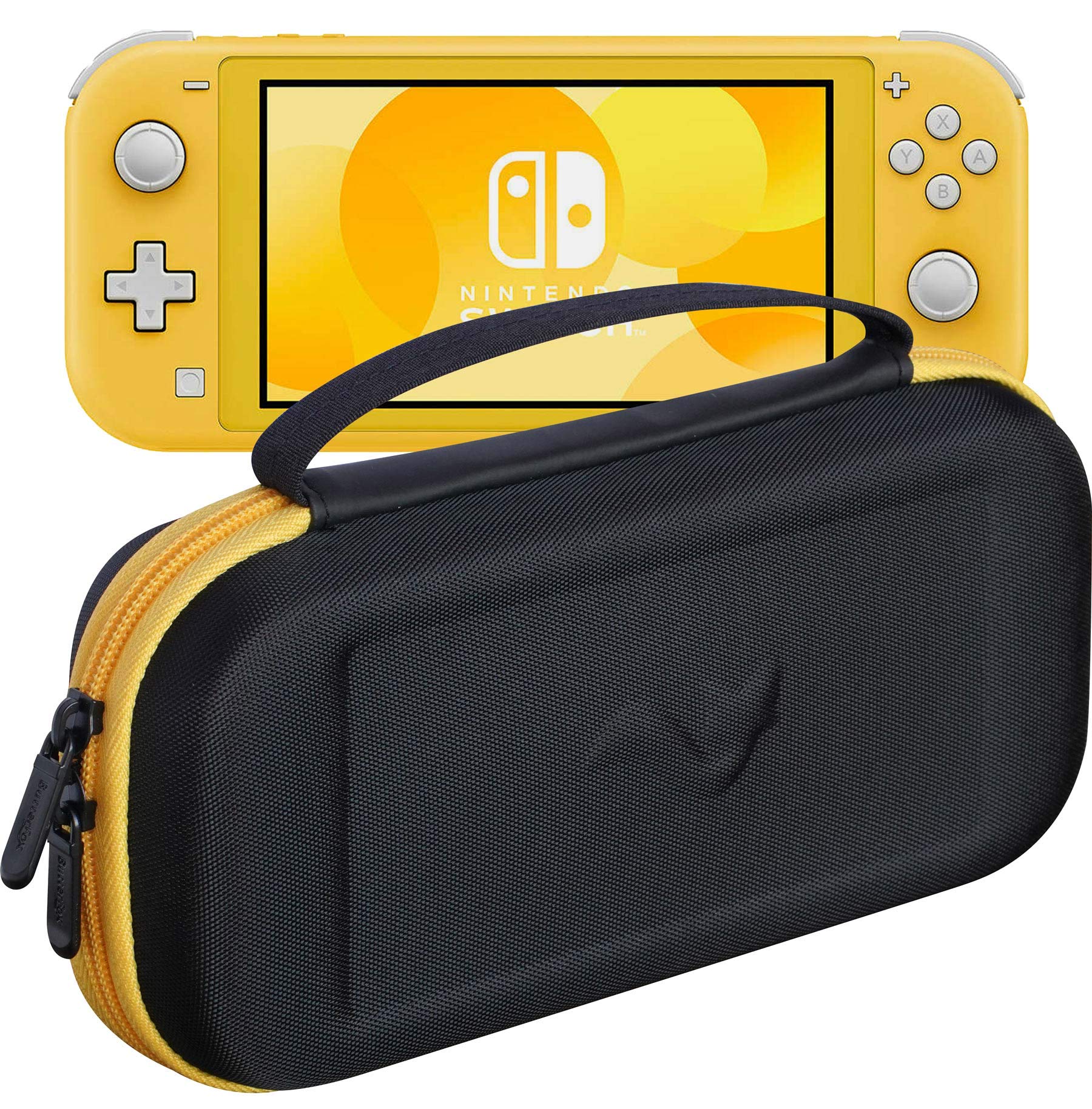 ButterFox Slim Compact Carrying Case for Nintendo Switch Lite with 19 Game and 2 Micro SD Card Holders  Storage for Switch Lite Accessories (Yellow/Black)