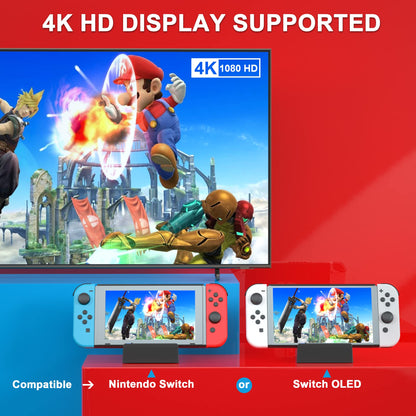 Ponkor Docking Station for Nintendo Switch/OLED - Portable USB 3.0 Charger, Model WG221A, No Cords Included