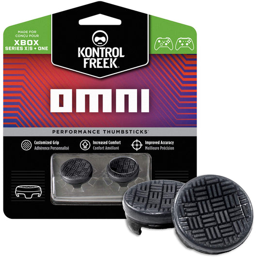 KontrolFreek Omni Thumbsticks for Xbox One/Series X | 2 Low-Rise Concave | Black | Model BLA-8700-XBX