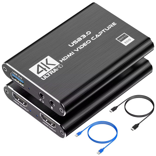4K HDMI Capture Card for Streaming  Full HD 1080P 60FPS USB 3.0 Cam Link Game Audio Video Capture Card  Work with Camera/Nintendo Switch/Xbox/PS4/PS5/PC/OBS (Black)
