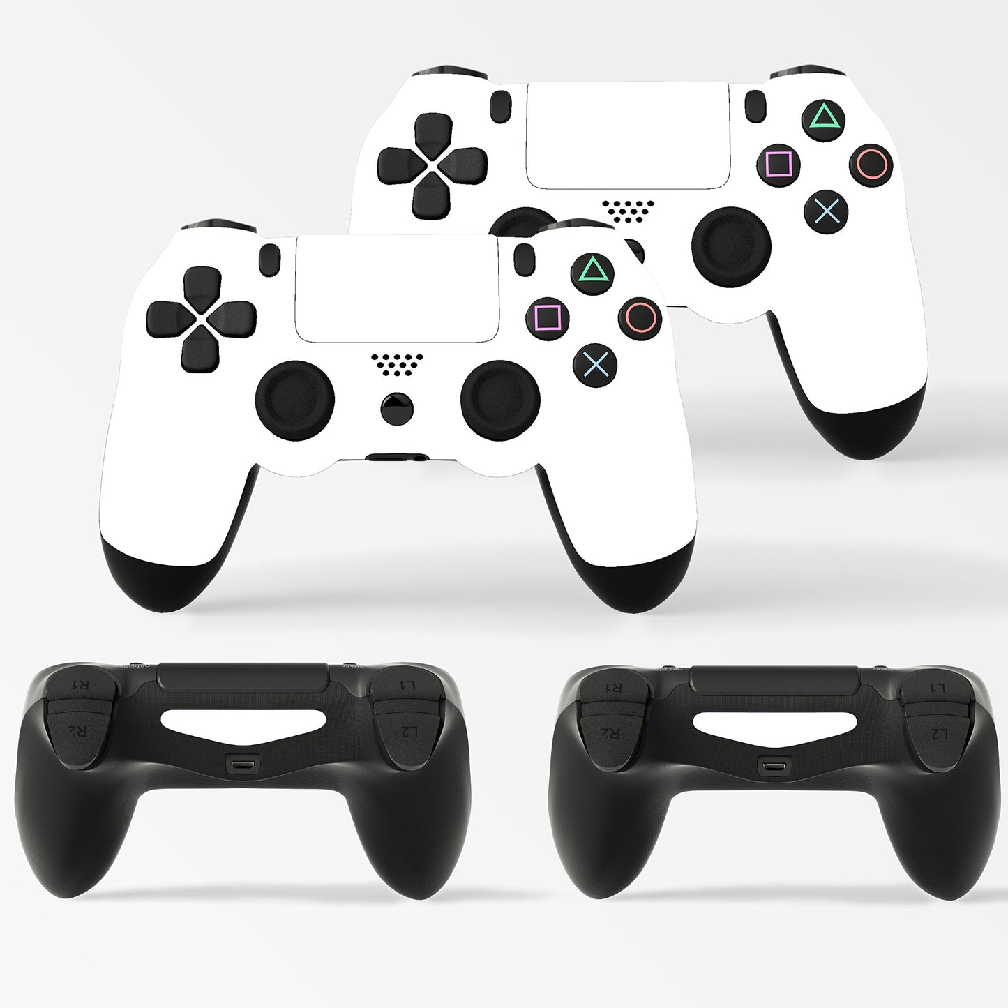 giZmoZ n gadgetZ PlayStation 4 PS4 Controller Skins - Full Wrap Vinyl Sticker, White, 2 Pack