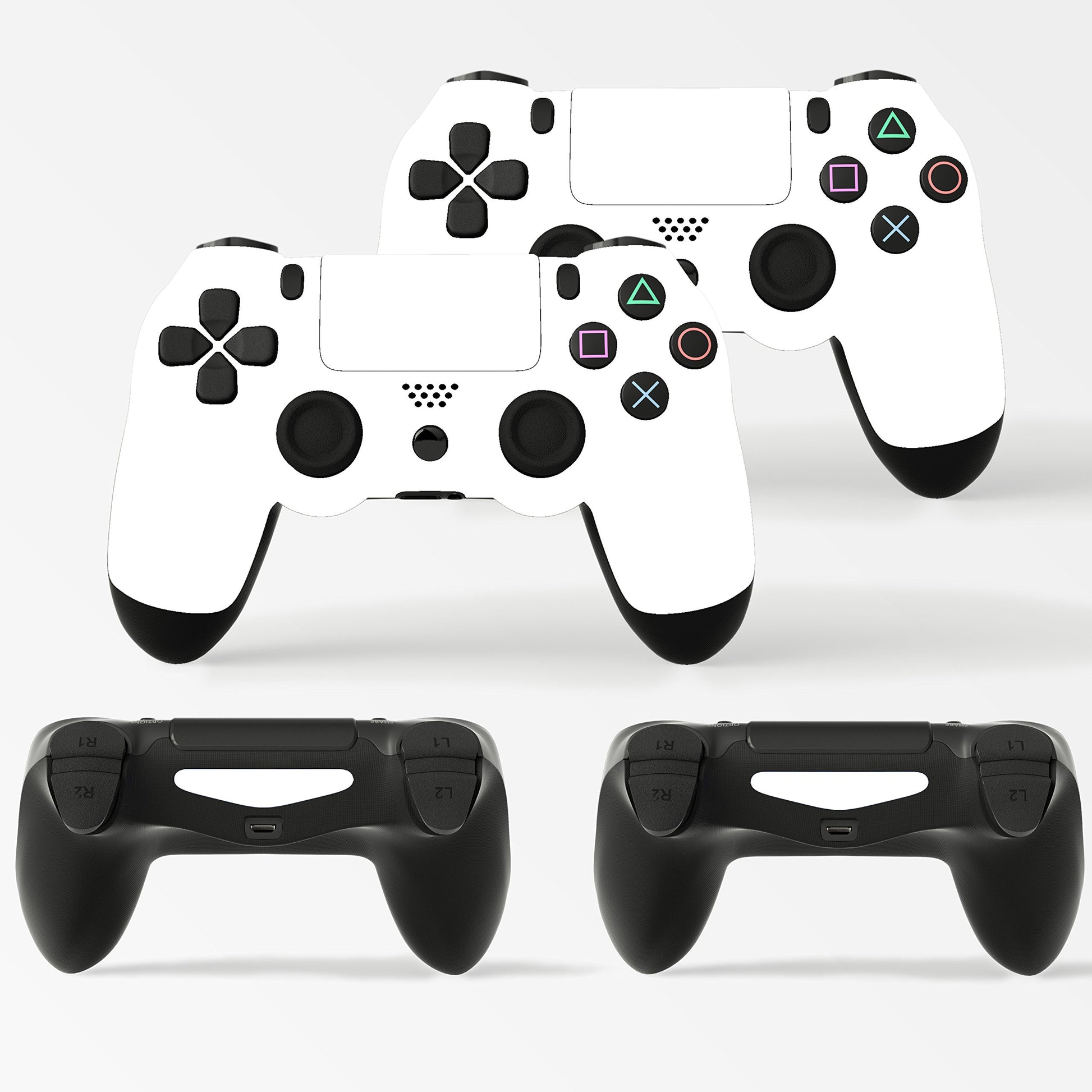 giZmoZ n gadgetZ PlayStation 4 PS4 Controller Skins - Full Wrap Vinyl Sticker, White, 2 Pack