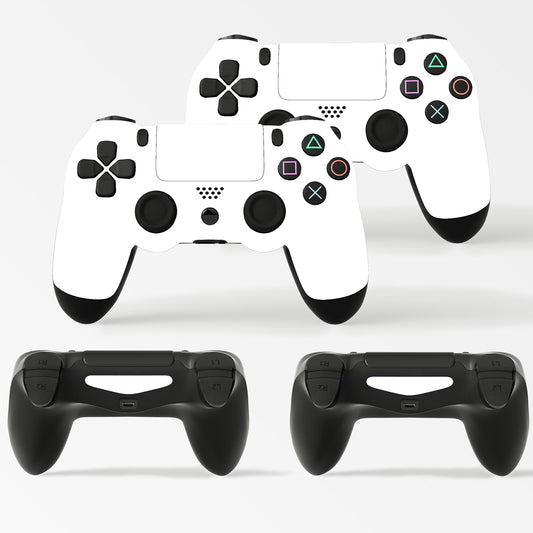 giZmoZ n gadgetZ PlayStation 4 PS4 Controller Skins - Full Wrap Vinyl Sticker, White, 2 Pack
